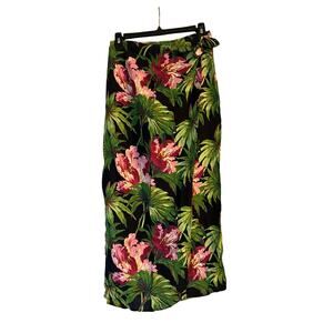 GUC Ilyse Hart LTD Vintage Women's Floral Faux Wrap Around Skirt Size 6